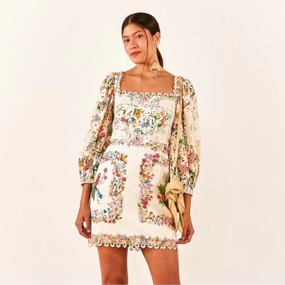 Farm Rio Delicate Forest Scarves Minidress - Picture 4 of 8